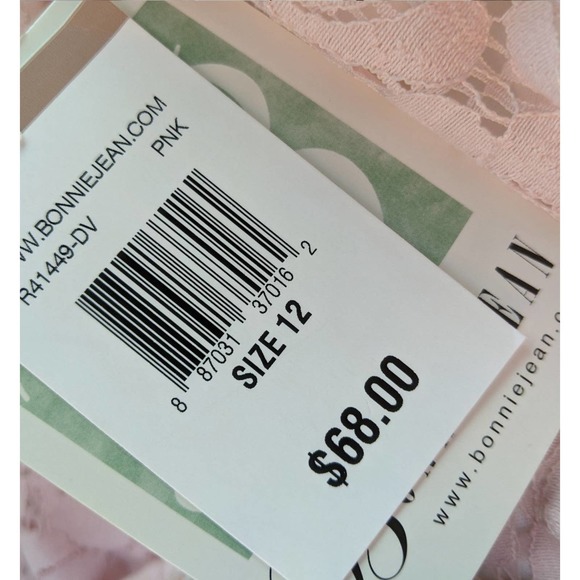 Girls Sz 12 new Bonnie jeans pink lace dress flowers sequin birthday wedding - Picture 5 of 8